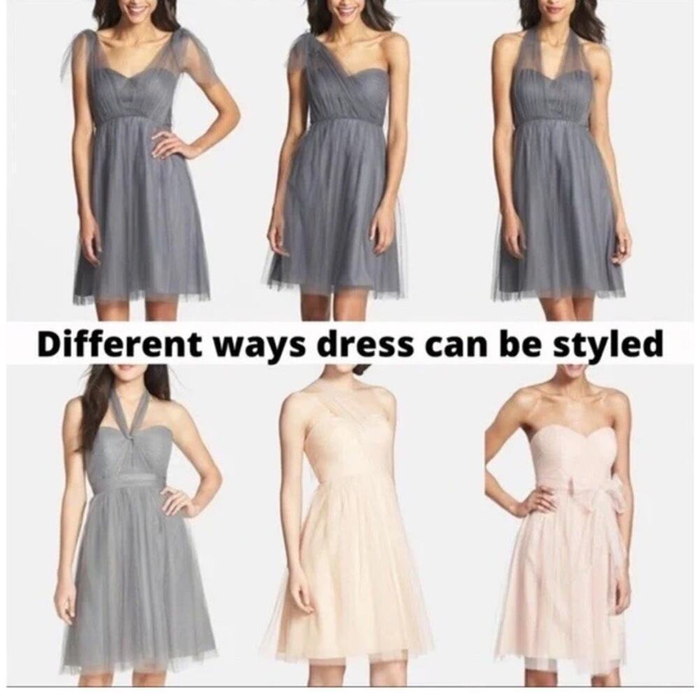 Jenny Yoo Collection Maia Convertible Strapless Tulle Dress Blush Size 14 - Picture 3 of 12